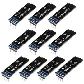 10 Pieces I2C Display Module 0.91 Inch I2C OLED Display Module I2C OLED Screen Driver DC 3.3V~5V 4PINS for Arduino ESP32 ESP8266 AVR PIC STM32 for Raspberry pi (White Color)