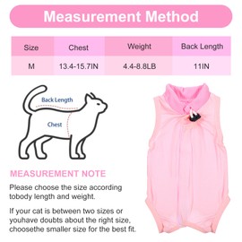 YBEATY Cat Recovery Suit Spay Abdominal Wounds Skin Diseases Kitten Onesie Bodysuit Female Kitten Breathable Cone of Shame Alternative for Cats Anti Licking After Surgery Protection