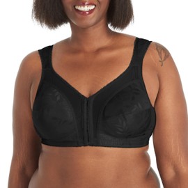 Playtex Women's 18 Hour 4695 Front-Close Wirefree Bra with Flex Back, Black, 42DDD