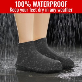Galashield Rain Shoe Covers | Waterproof Shoe Covers for Men Women | Reusable Galoshes Overshoes (Black, X-Large)