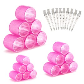 Hair Rollers, 28 Pieces Hair Rollers Large Curls Hair Curls Without Heat Hair Curler with 10 Pieces Clips for Different Hair Lengths