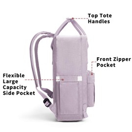 KALIDI Casual Backpack for Women,15 Inches Laptop Backpack Classic Camping Rucksack Travel Outdoor Daypack College Bag Purple