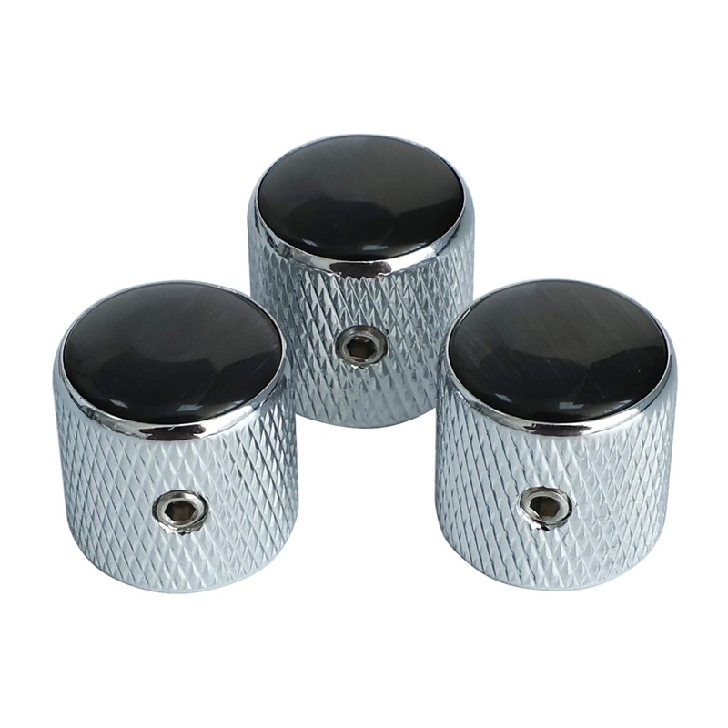 OVSAL 3PCS Electric Bass Guitar Knobs Synthetic Cat's - Eye