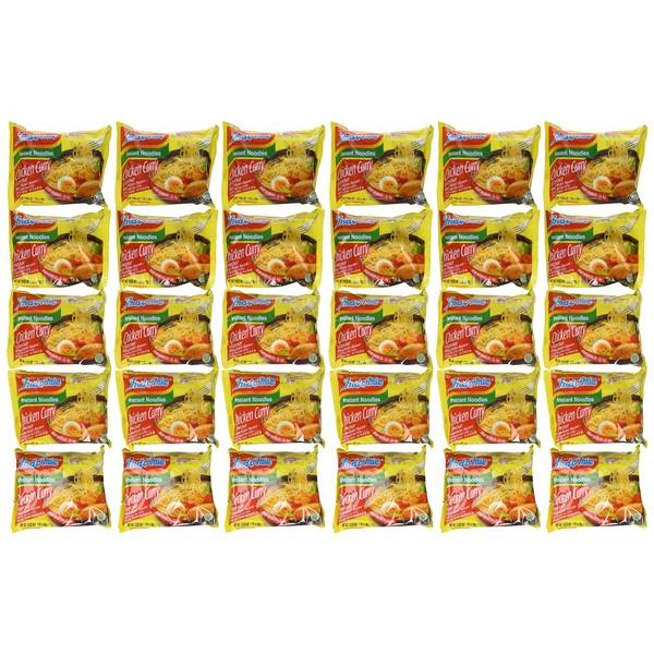 Indomie Instant Noodles Soup Chicken Curry Flavor for 1 Case (30 Bags) , 2.82 Ounce (Pack of 30)