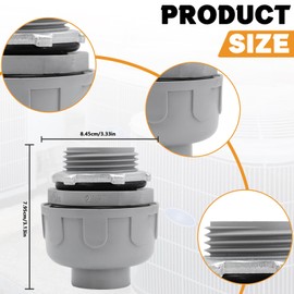 Wocloer 2 inch Liquid Tight Connector 180 Degree PVC Flexible Conduit Connector UL Listed Conduit Fittings (2 Pack)