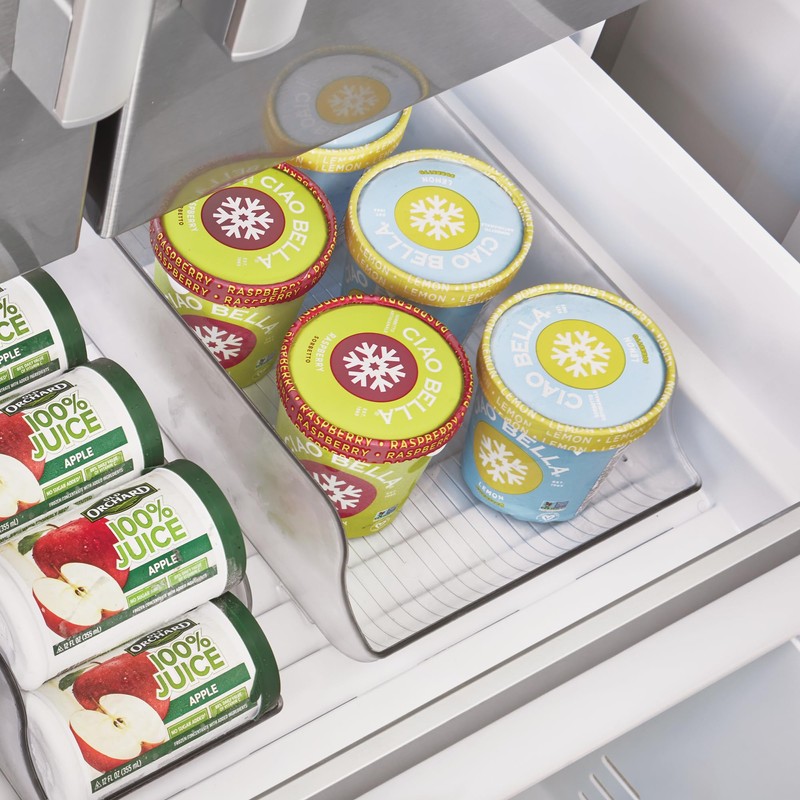 iDesign Plastic Water Bottle Organizer for Fridge, Bottle Holder for