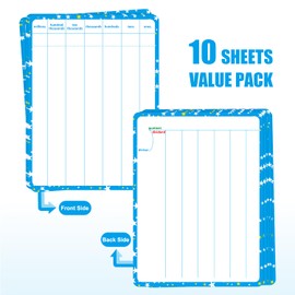 10 Packs Division Whiteboard Card, Double Sided Dry Erase Board Writable and Erasable Math Learning White Board for Kids, Students, Classroom and Home (Each Measures 12” x 9”)