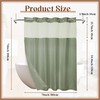 MEKOTRIN Hookless Shower Curtain with Snap on Liner Waffle Fabric