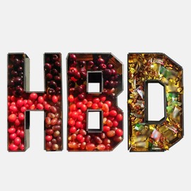 Ruxion 13.7" Gold Cardboard Letters HBD for Charcuterie, Large Fillable Candy Gift Box – Hollow Gift Tray for Cupcakes, Candies & Birthday or Anniversary Decorations