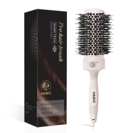 AIMIKE Round Brush for Blow Drying, Antistatic Hair Brush Round with Nano Ion Tech, Hairdresser Round Brush Large for Styling, Curling and Straightening, Round Brushes with Boar Bristles & Nylon,