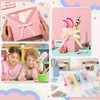 Whaline 4 Rolls Pastel Checkered Grosgrain Ribbons Fabric Craft Ribbon