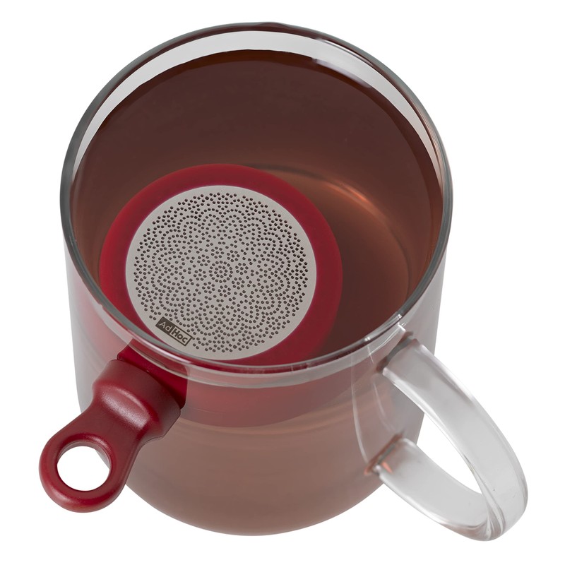 AdHoc TE34 MagTea Magnetic Tea Filter with Drainer MagTea, Red,