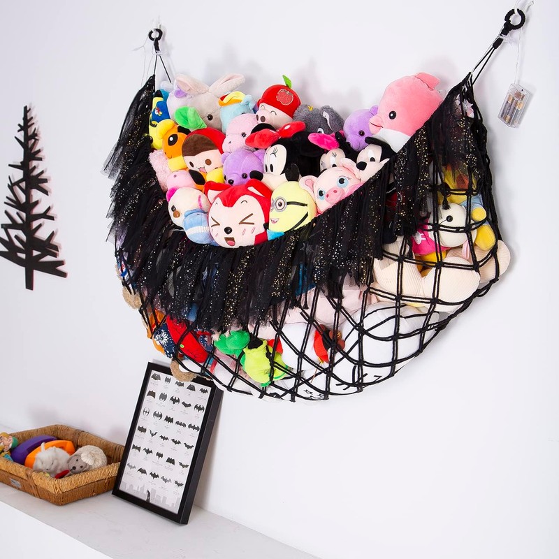 Large Stuffed Animal Hammock with Light Wall Mounted- Squishmallow Hammock