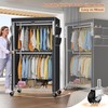 Raybee Rolling Clothes Rack with Cover Clothing Racks for Hanging