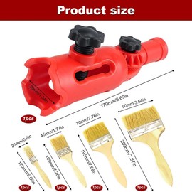 Multi-Angle Paint Roller Extension Pole Holder, Extendable Paint Brush Holder with 180° Rotation, Long Reach Paint Brush Tool with 4 Size Brush for High Ceilings Corners