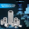 PATIKIL 1/4"-20 UNC 304 Stainless Steel Hex Coupling Nuts, 3Pcs