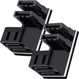 Xiatiaosann 2 Pcs Dual SATA 7 Pin 90 Degree Adapter, SSD HDD Mainboard 2 SATA 7 Pin Right Angle Female to Male Connector, for Desktops SSD HDD Mainboard