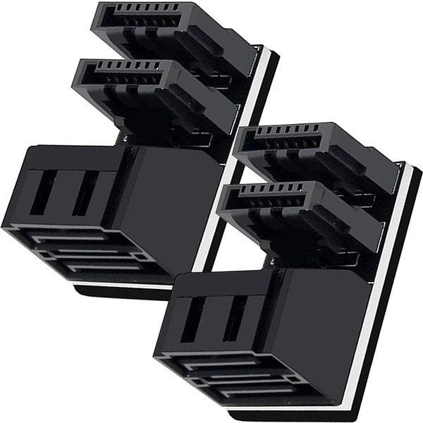 Xiatiaosann 2 Pcs Dual SATA 7 Pin 90 Degree Adapter,