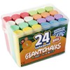24 Coloured Chunky Chalks , Giant, Pavement, Washable, Fun for