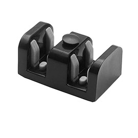 Gordon Glass® Shower Door Bottom Guide for Frameless Bypass Shower Enclosures up to 3/8" Thick Glass (Black)