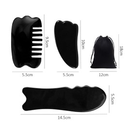 3 Scraping Boards, 1 Storage Bag, Scraping Tool Board, Massage Board, Black Scraping Board, Scraper Set