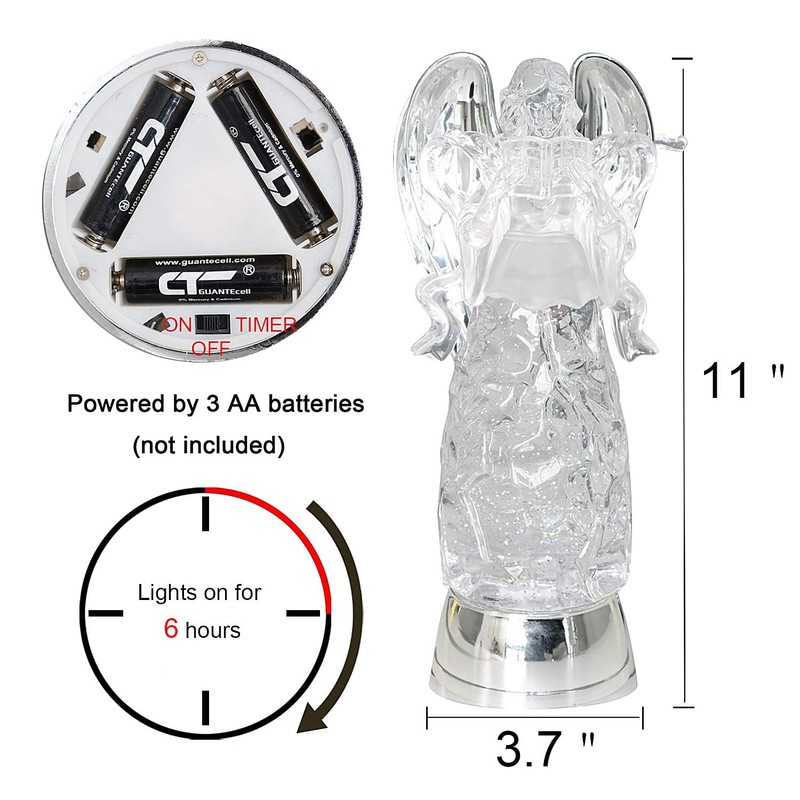 DRomance 11" Angel Snow Globe Lantern Battery Operated with 6