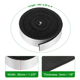 HARFINGTON Smoker Gasket Seals 14FT 1-2/5" x 1/8" High Temp Grill Gasket Replacement High Heat BBQ Gasket Tape BBQ Smoker Gasket Self Stick Felt for Smokers BBQ Lid