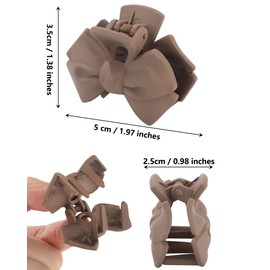 Butterfly Hair Clips: Flower Small Claw Clips for Women - 12pcs Matte Cute Hair Clips for Girls (Bow - Black + Beige + Brown + Coffee)