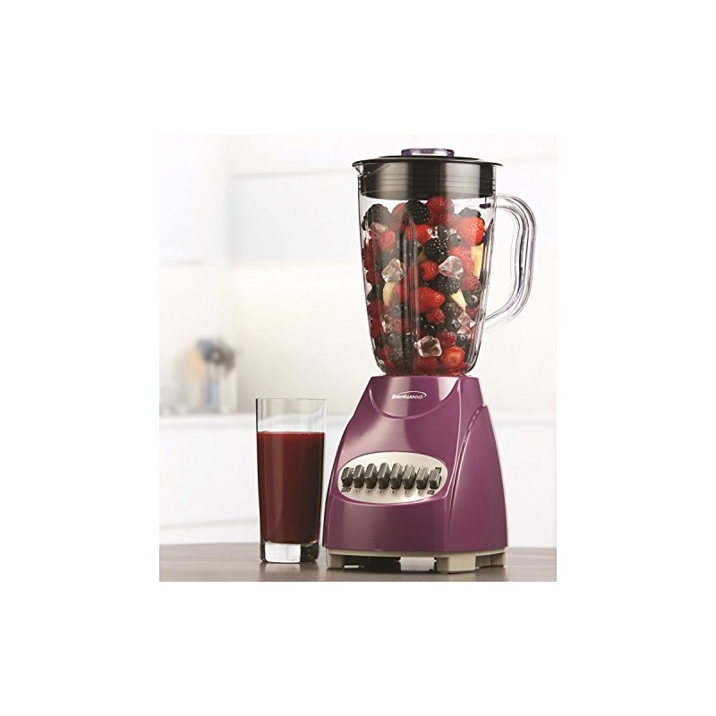 Brentwood JB-220PR Plastic Jar 12-Speed + Pulse Blender, Purple