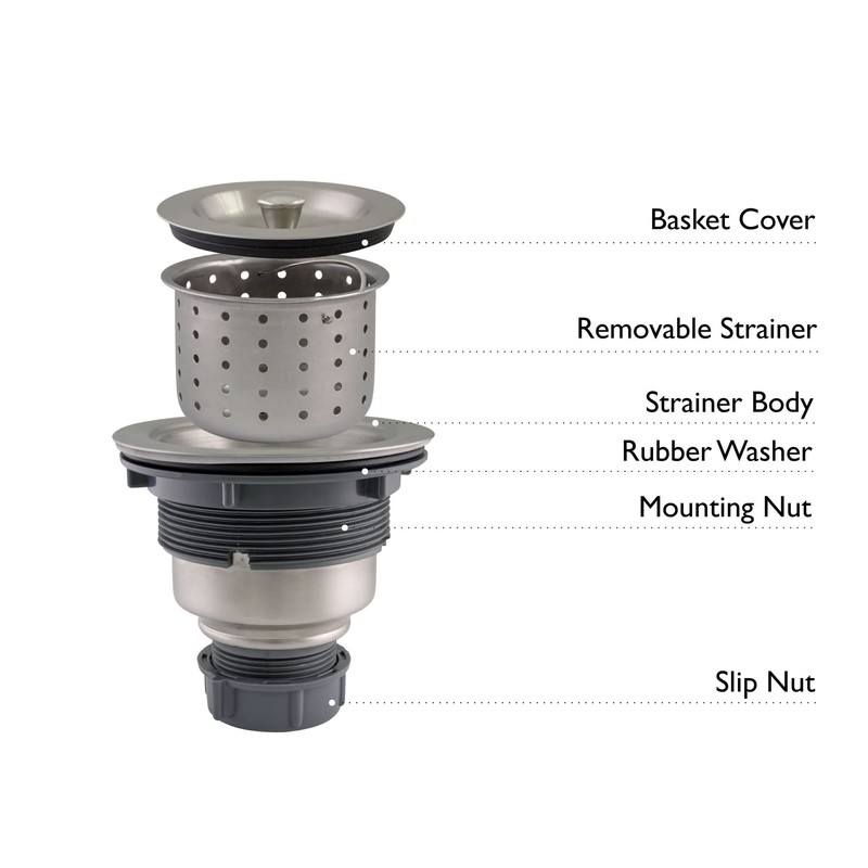 Design House 542936 Kitchen Sink Anti-Clogging S304 Drain Strainer with