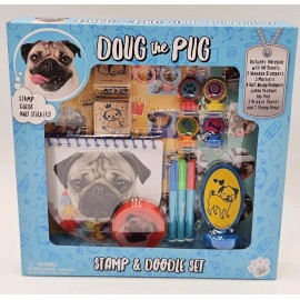 Doug the Pug Brand New Doug The Pug Stamp & Doodle Set Notepad Stickers Markers Stampers