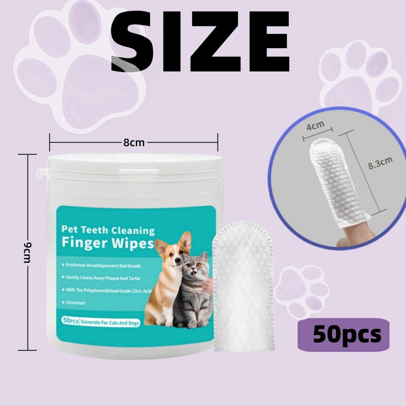 Jerrlin WoWs 3Pack Pet Teeth Cleaning Wipes for Dogs &