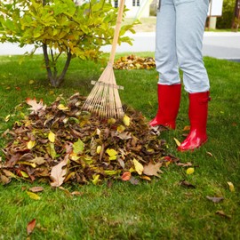 HANABASS Garden Rake Small Rake Bamboo Kids Leaf s for Lawns Garden Patio