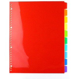 Taisy Color Index PP IN-3410 A4 30 Holes 10 Tabs (10 Colors)