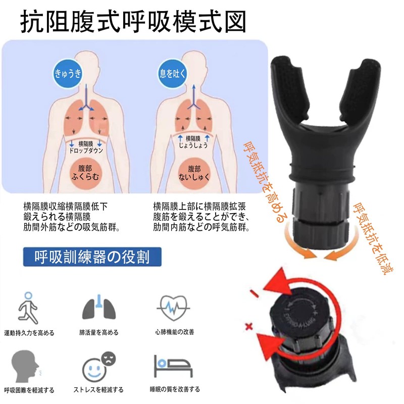 SZSL Pulmonary Spill Trainer, Abdominal Breathing Goods, Adjustable Resistance, Portable