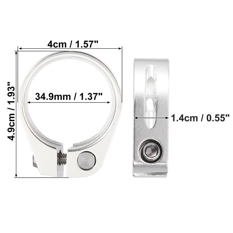 X AUTOHAUX 34.9mm Aluminium Alloy Bike Bicycle Seat Post Clamp