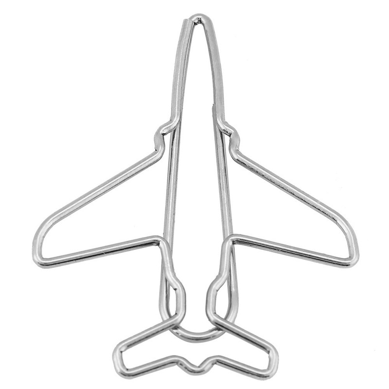 10pcs Cute Airplane Shape Paper Clips Card File Clips Clamps