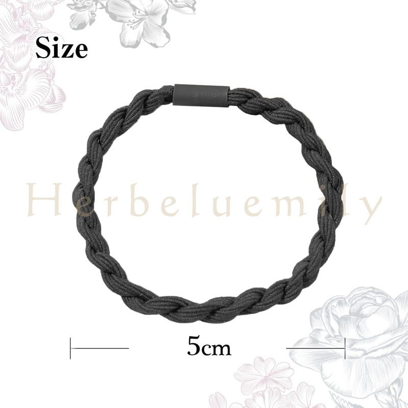 [Herbeluemily] ヘアゴム 黒 モノトーン 4本セット 髪ゴム 大人 お洒落 ベーシック シンプル