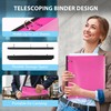 WOT I Telescoping 3 Ring Binder 1 Inch-4PCS, Flexible Binder