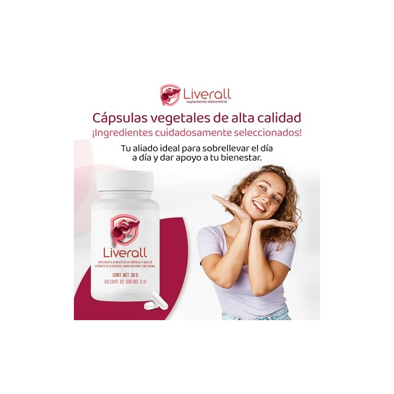Suplemento para Bienestar Hepático L-Metionina Cardo Mariano LIVERALL