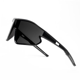 JOGVELO Children's Polarised Sunglasses, Youth Baseball Sunglasses for Boys Girls UV400 Sports Softball Running Cycling Glasses, black