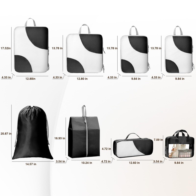 DIMJ Packing Cubes Suitcase Organiser - Packing Cubes for Clothes,
