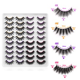 Newcally Faux Mink Lashes Pack 20 Pairs Wholesale False Eyelashes Dramatic Long Fluffy Wispy Fake Eye Lashes Bulk