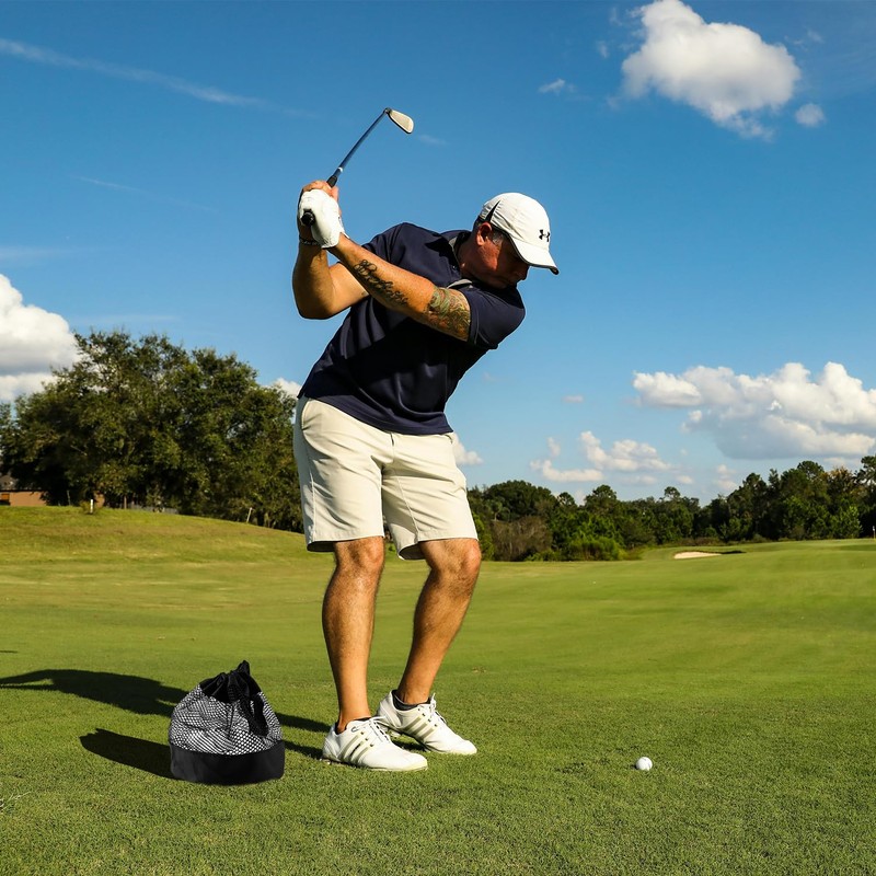 Tabanzhe Golf Ball Bag 2PCS Golf Storage Drawstring Mesh Pouch