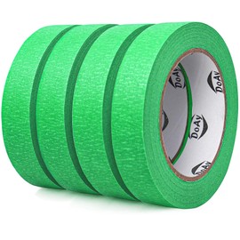DOAY 4 Pack Green Painters Tape - Masking Tape 1 inch Wide - Multi-Surface, Smart Adhesion, Indoor & Outdoor Use - Paint Tape for DIY, Labeling, Art, Car, General Purpose - 360FT Total