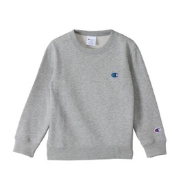 Champion CK-Y001/CK-Y001Z Kids' Sweatshirt, Long Sleeve, Round Neck, 100% Cotton, USA, One Point Logo, Crew Neck Sweatshirt, Basic, O Gray X Blue