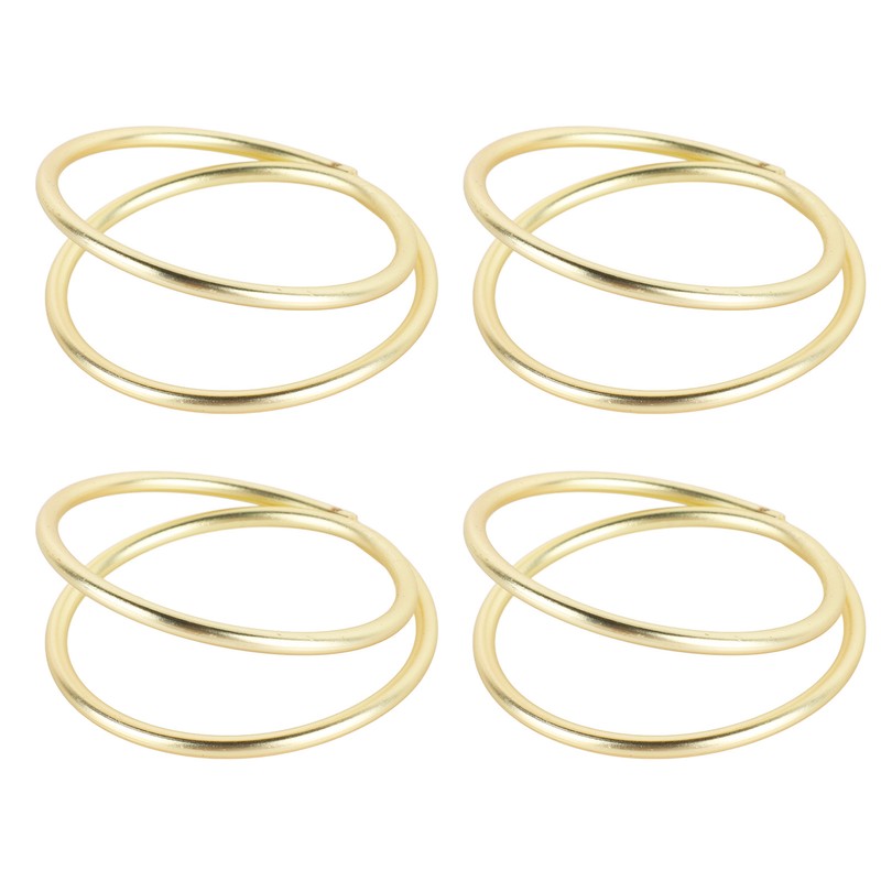 12pcs Spiral Napkin Rings Matte Gold Electroplating Prevent Fading Table