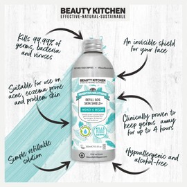 Beauty Kitchen - The Sustainables Sensitive Solutions Refill SOS Skin Shield+ 300ml - Protective Skin Shield Refill - Specifically for Sensitive Skin - Soothes & Calms Irritation - Skincare Essential