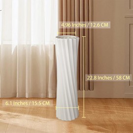 GDSZJLJ White Ceramic Tall Floor Vase,22.8 Inch Home Decor,Large Decorative Floor Vase for Centerpiece,Living Room,Bedrooms and Other Spaces,Pampas Grass Vase for Pal, Beloved and Family