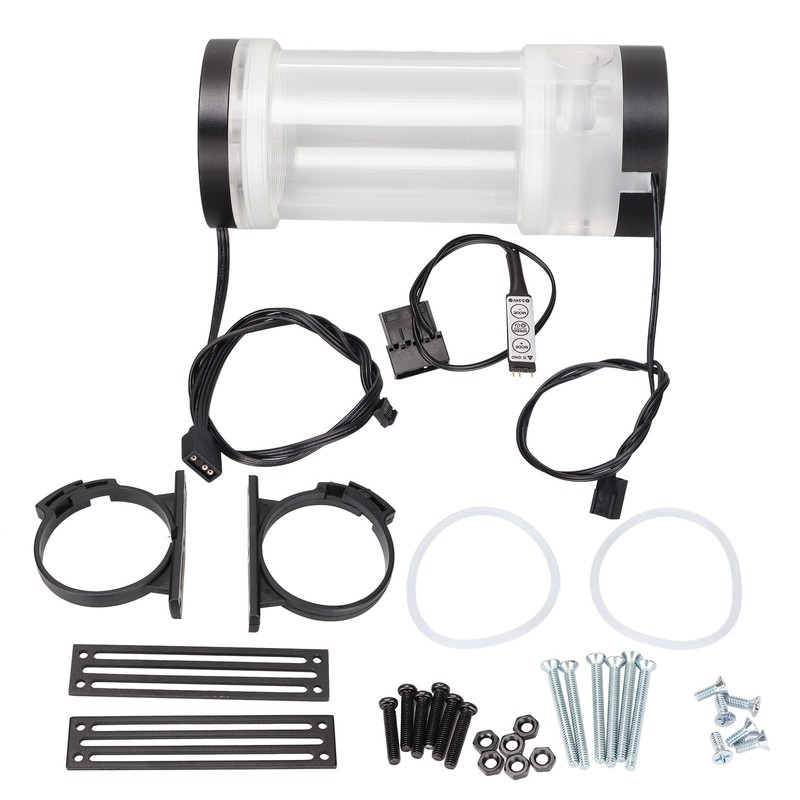 Water Cooling Tank 200ML Temperature Display RGB 160mm G1/4 Cylindrical
